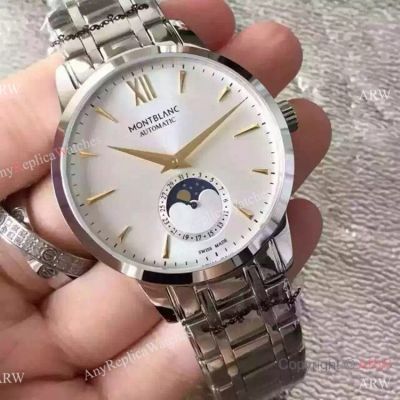 Mont blanc Heritage Spirit Moonphase Stainless Steel Replica Watch